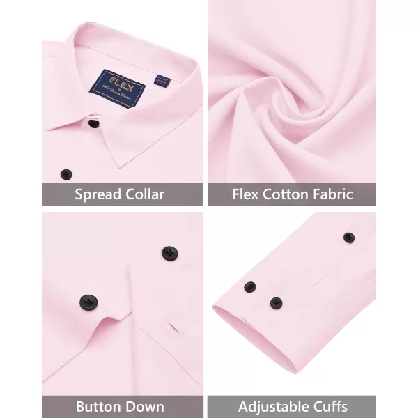 J.VER Men's Dress Shirts Solid Stretch Long Sleeve Formal Tuxedo Shirt Business Casual Button Down Shirts for Wedding Prom