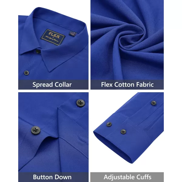 J.VER Men's Dress Shirts Solid Stretch Long Sleeve Formal Tuxedo Shirt Business Casual Button Down Shirts for Wedding Prom