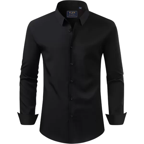 J.VER Men's Dress Shirts Solid Stretch Long Sleeve Formal Tuxedo Shirt Business Casual Button Down Shirts for Wedding Prom