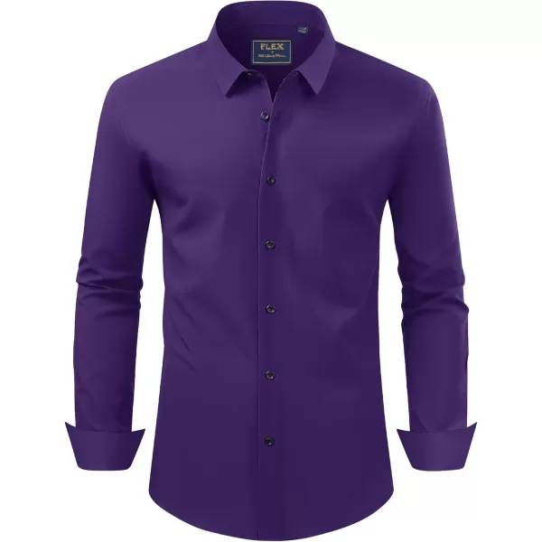 J.VER Men's Dress Shirts Solid Stretch Long Sleeve Formal Tuxedo Shirt Business Casual Button Down Shirts for Wedding Prom