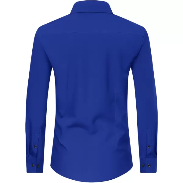 J.VER Men's Dress Shirts Solid Stretch Long Sleeve Formal Tuxedo Shirt Business Casual Button Down Shirts for Wedding Prom