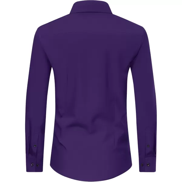 J.VER Men's Dress Shirts Solid Stretch Long Sleeve Formal Tuxedo Shirt Business Casual Button Down Shirts for Wedding Prom