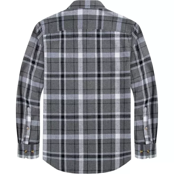 J.VER Men's Flannel Plaid Shirts Long Sleeve Regular Fit Casual Button Down Checkered Buffalo Plaid Shirt for Fall Winter