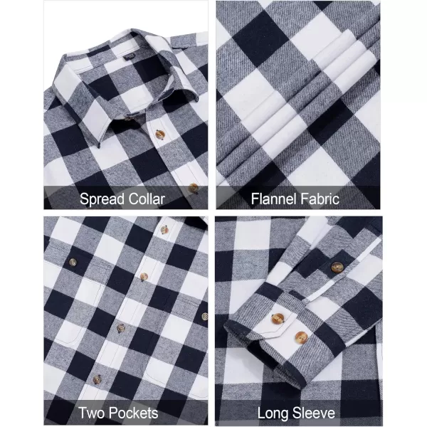 J.VER Men's Flannel Plaid Shirts Long Sleeve Regular Fit Casual Button Down Checkered Buffalo Plaid Shirt for Fall Winter