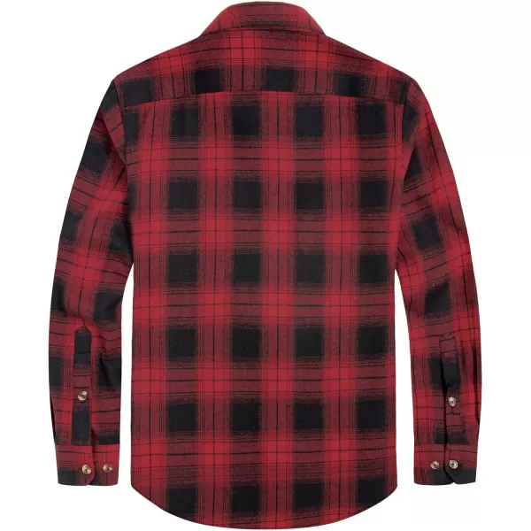 J.VER Men's Flannel Plaid Shirts Long Sleeve Regular Fit Casual Button Down Checkered Buffalo Plaid Shirt for Fall Winter