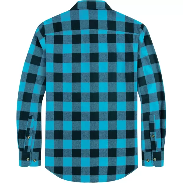 J.VER Men's Flannel Plaid Shirts Long Sleeve Regular Fit Casual Button Down Checkered Buffalo Plaid Shirt for Fall Winter