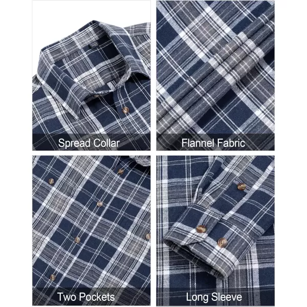J.VER Men's Flannel Plaid Shirts Long Sleeve Regular Fit Casual Button Down Checkered Buffalo Plaid Shirt for Fall Winter