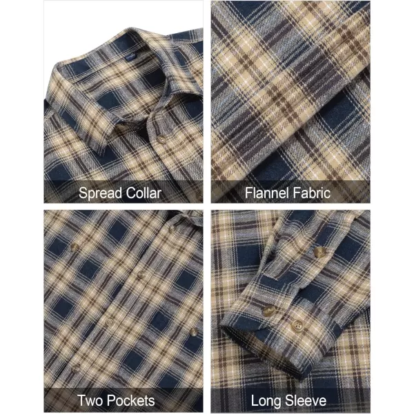 J.VER Men's Flannel Plaid Shirts Long Sleeve Regular Fit Casual Button Down Checkered Buffalo Plaid Shirt for Fall Winter