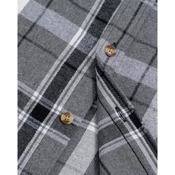 J.VER Men's Flannel Plaid Shirts Long Sleeve Regular Fit Casual Button Down Checkered Buffalo Plaid Shirt for Fall Winter
