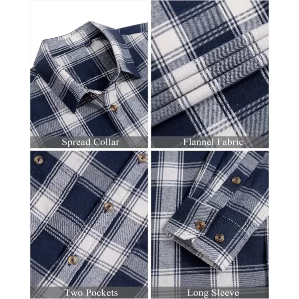 J.VER Men's Flannel Plaid Shirts Long Sleeve Regular Fit Casual Button Down Checkered Buffalo Plaid Shirt for Fall Winter