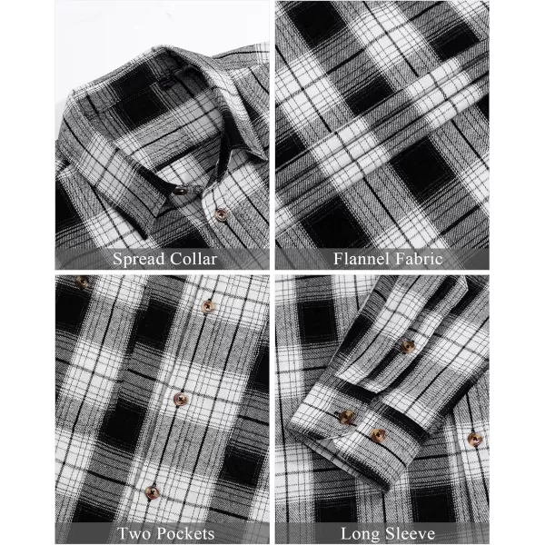 J.VER Men's Flannel Plaid Shirts Long Sleeve Regular Fit Casual Button Down Checkered Buffalo Plaid Shirt for Fall Winter