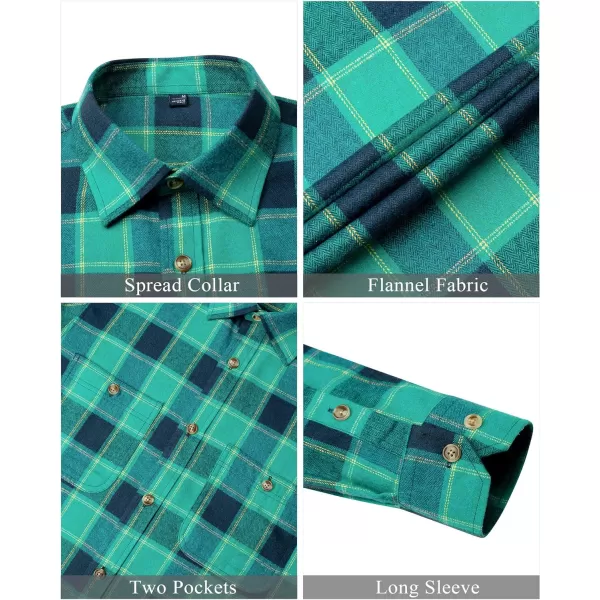J.VER Men's Flannel Plaid Shirts Long Sleeve Regular Fit Casual Button Down Checkered Buffalo Plaid Shirt for Fall Winter