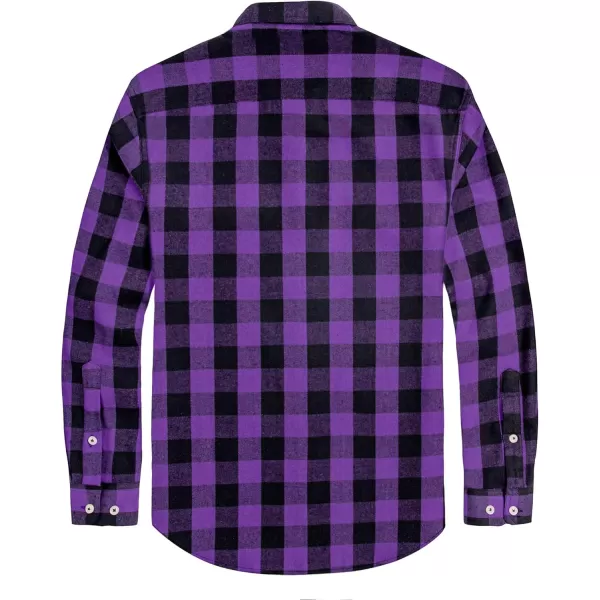 J.VER Men's Flannel Plaid Shirts Long Sleeve Regular Fit Casual Button Down Checkered Buffalo Plaid Shirt for Fall Winter