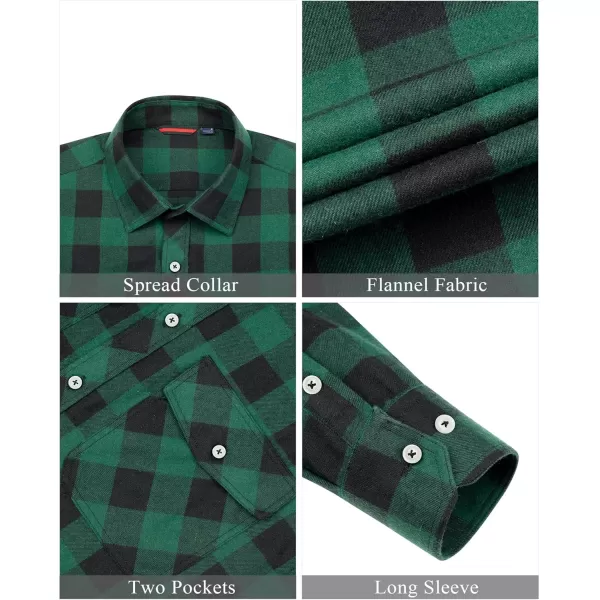 J.VER Men's Flannel Plaid Shirts Long Sleeve Regular Fit Casual Button Down Checkered Buffalo Plaid Shirt for Fall Winter