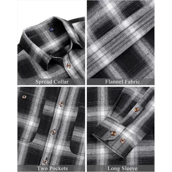 J.VER Men's Flannel Plaid Shirts Long Sleeve Regular Fit Casual Button Down Checkered Buffalo Plaid Shirt for Fall Winter