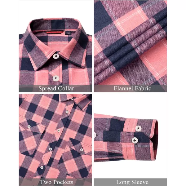 J.VER Men's Flannel Plaid Shirts Long Sleeve Regular Fit Casual Button Down Checkered Buffalo Plaid Shirt for Fall Winter