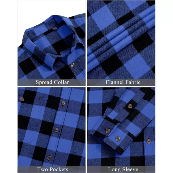 J.VER Men's Flannel Plaid Shirts Long Sleeve Regular Fit Casual Button Down Checkered Buffalo Plaid Shirt for Fall Winter