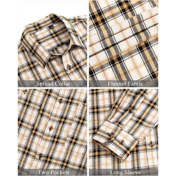 J.VER Men's Flannel Plaid Shirts Long Sleeve Regular Fit Casual Button Down Checkered Buffalo Plaid Shirt for Fall Winter