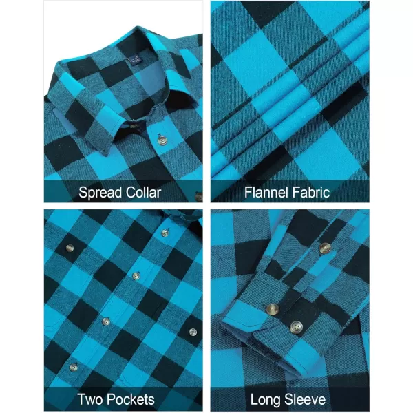 J.VER Men's Flannel Plaid Shirts Long Sleeve Regular Fit Casual Button Down Checkered Buffalo Plaid Shirt for Fall Winter