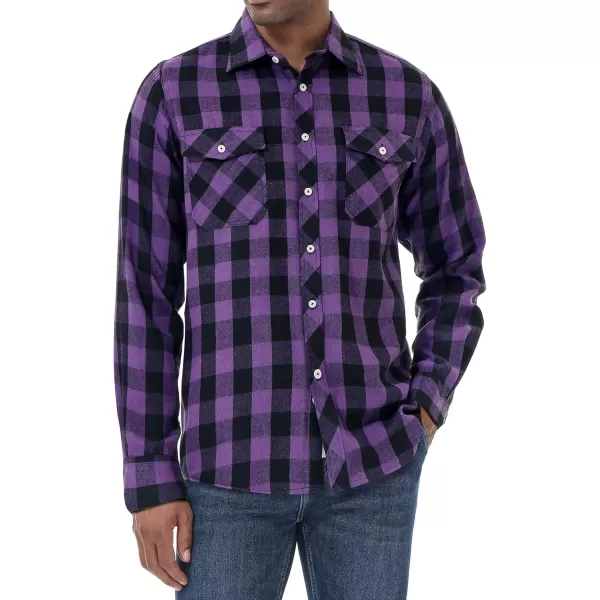 J.VER Men's Flannel Plaid Shirts Long Sleeve Regular Fit Casual Button Down Checkered Buffalo Plaid Shirt for Fall Winter