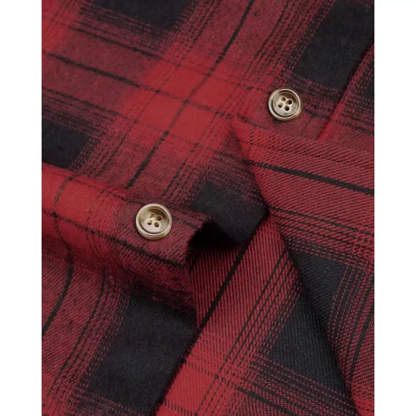 J.VER Men's Flannel Plaid Shirts Long Sleeve Regular Fit Casual Button Down Checkered Buffalo Plaid Shirt for Fall Winter
