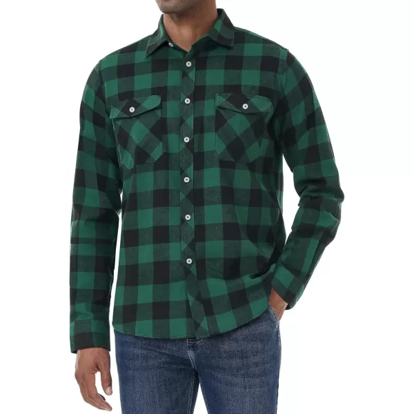 J.VER Men's Flannel Plaid Shirts Long Sleeve Regular Fit Casual Button Down Checkered Buffalo Plaid Shirt for Fall Winter