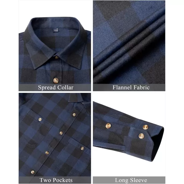 J.VER Men's Flannel Plaid Shirts Long Sleeve Regular Fit Casual Button Down Checkered Buffalo Plaid Shirt for Fall Winter