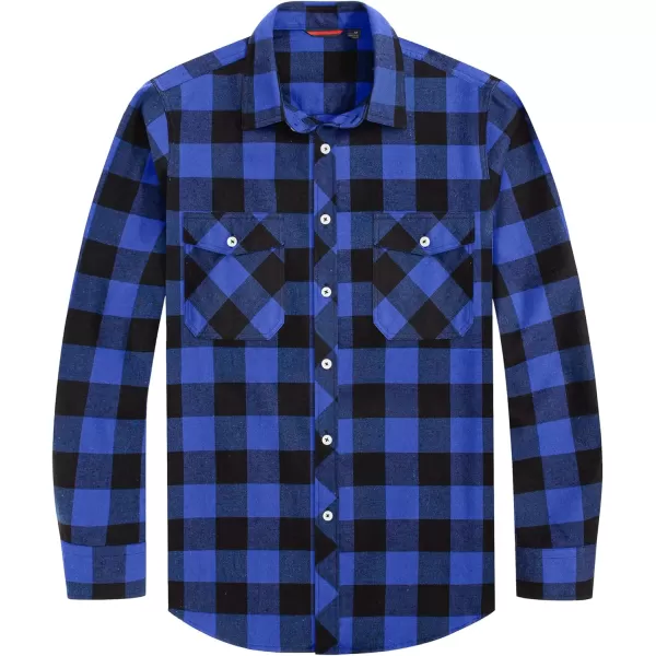 J.VER Men's Flannel Plaid Shirts Long Sleeve Regular Fit Casual Button Down Checkered Buffalo Plaid Shirt for Fall Winter