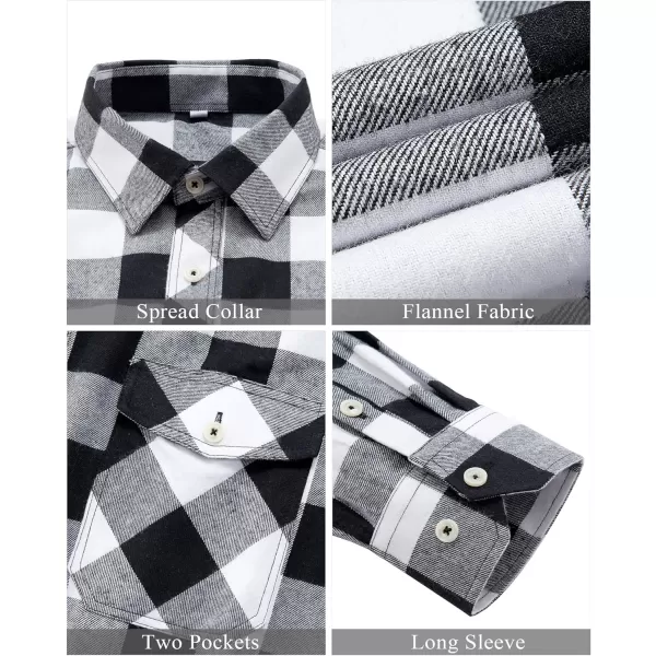 J.VER Men's Flannel Plaid Shirts Long Sleeve Regular Fit Casual Button Down Checkered Buffalo Plaid Shirt for Fall Winter