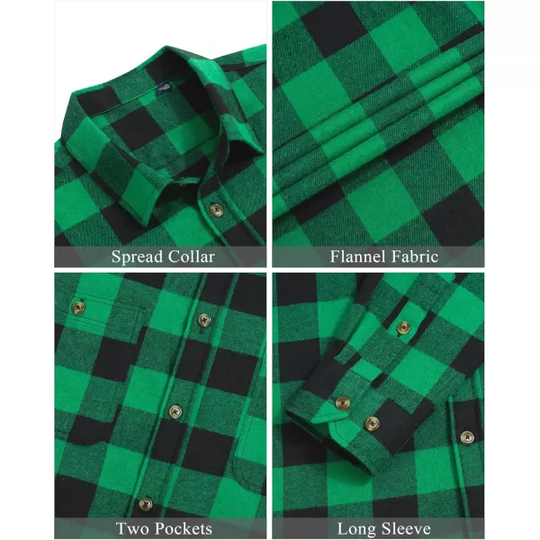 J.VER Men's Flannel Plaid Shirts Long Sleeve Regular Fit Casual Button Down Checkered Buffalo Plaid Shirt for Fall Winter