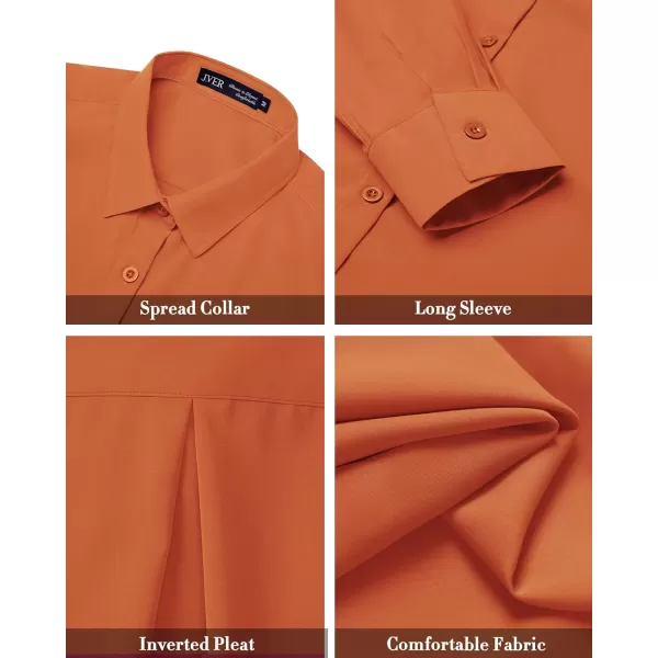 J.VER Womens Button Down Shirt Long Sleeve Solid Dress Shirts Chiffon Work Office Blouse Fashion Basic Business Formal Tops