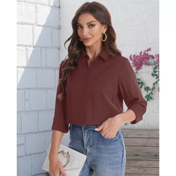 J.VER Womens Button Down Shirt Long Sleeve Solid Dress Shirts Chiffon Work Office Blouse Fashion Basic Business Formal Tops