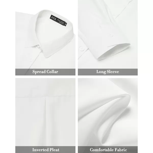 J.VER Womens Button Down Shirt Long Sleeve Solid Dress Shirts Chiffon Work Office Blouse Fashion Basic Business Formal Tops