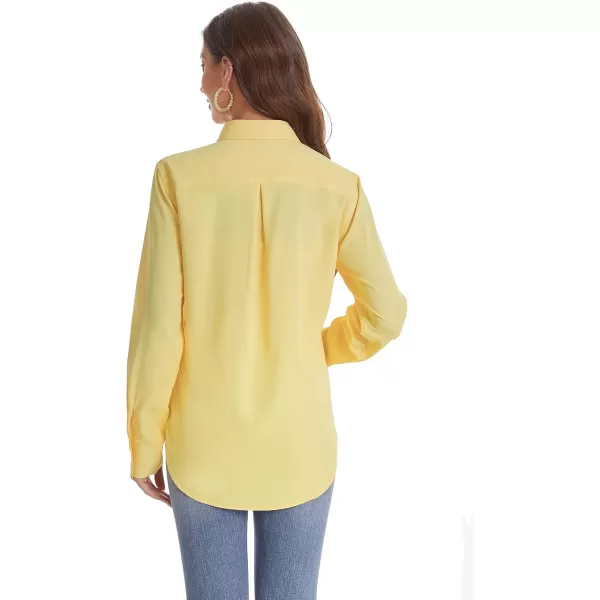 J.VER Womens Button Down Shirt Long Sleeve Solid Dress Shirts Chiffon Work Office Blouse Fashion Basic Business Formal Tops