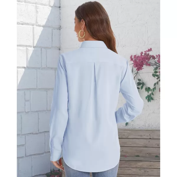 J.VER Womens Button Down Shirt Long Sleeve Solid Dress Shirts Chiffon Work Office Blouse Fashion Basic Business Formal Tops