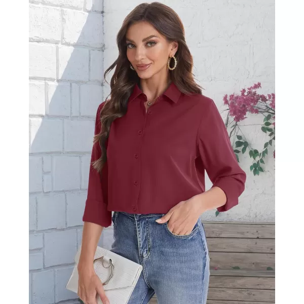J.VER Womens Button Down Shirt Long Sleeve Solid Dress Shirts Chiffon Work Office Blouse Fashion Basic Business Formal Tops