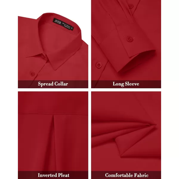 J.VER Womens Button Down Shirt Long Sleeve Solid Dress Shirts Chiffon Work Office Blouse Fashion Basic Business Formal Tops
