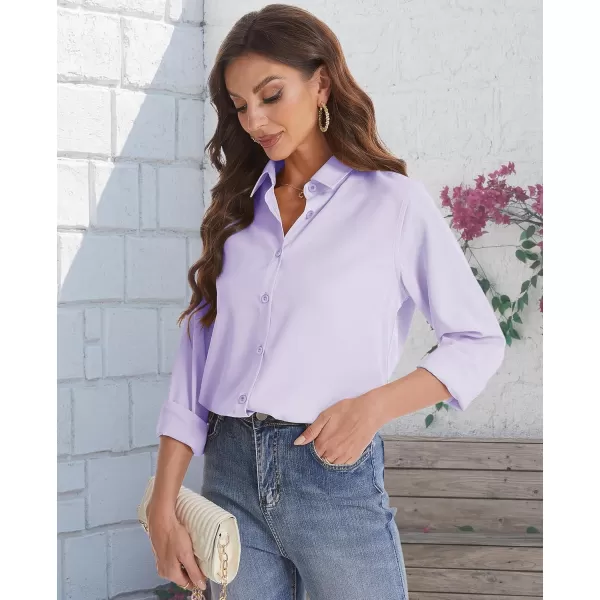 J.VER Womens Button Down Shirt Long Sleeve Solid Dress Shirts Chiffon Work Office Blouse Fashion Basic Business Formal Tops