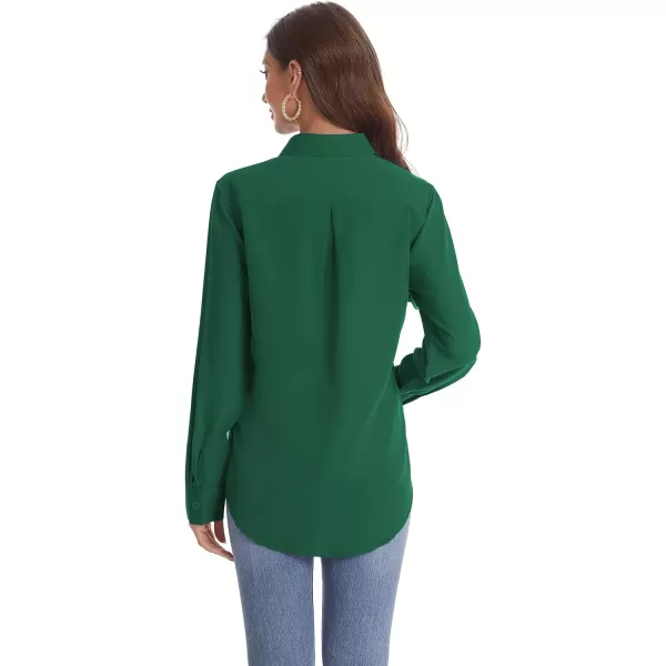 J.VER Womens Button Down Shirt Long Sleeve Solid Dress Shirts Chiffon Work Office Blouse Fashion Basic Business Formal Tops