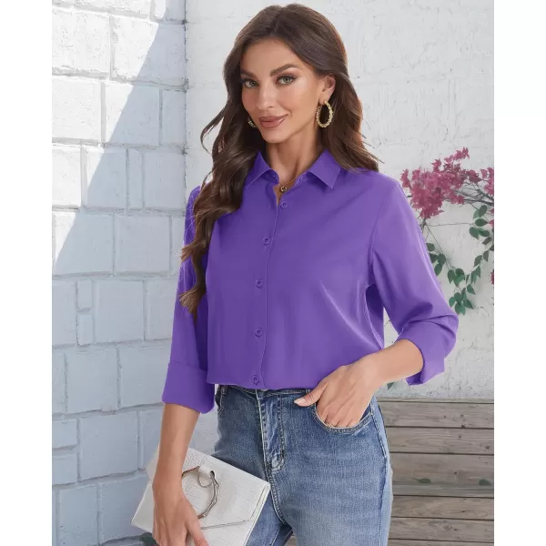 J.VER Womens Button Down Shirt Long Sleeve Solid Dress Shirts Chiffon Work Office Blouse Fashion Basic Business Formal Tops