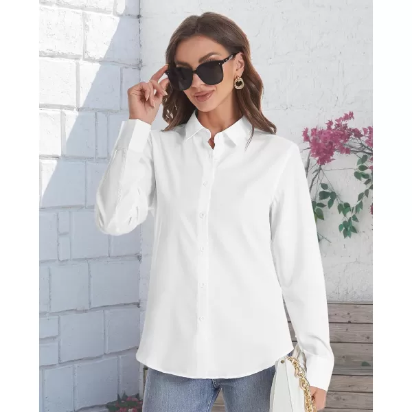 J.VER Womens Button Down Shirt Long Sleeve Solid Dress Shirts Chiffon Work Office Blouse Fashion Basic Business Formal Tops
