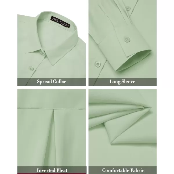 J.VER Womens Button Down Shirt Long Sleeve Solid Dress Shirts Chiffon Work Office Blouse Fashion Basic Business Formal Tops