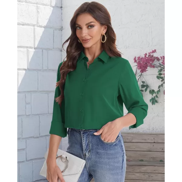 J.VER Womens Button Down Shirt Long Sleeve Solid Dress Shirts Chiffon Work Office Blouse Fashion Basic Business Formal Tops
