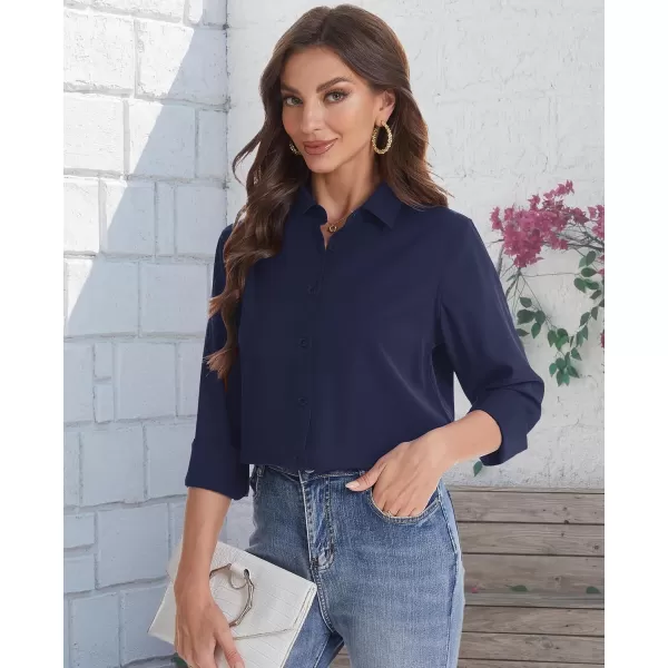 J.VER Womens Button Down Shirt Long Sleeve Solid Dress Shirts Chiffon Work Office Blouse Fashion Basic Business Formal Tops