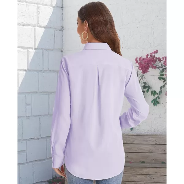 J.VER Womens Button Down Shirt Long Sleeve Solid Dress Shirts Chiffon Work Office Blouse Fashion Basic Business Formal Tops