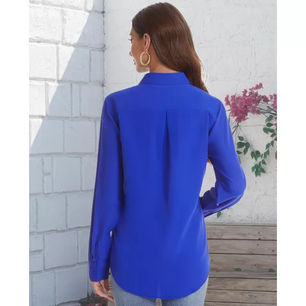 J.VER Womens Button Down Shirt Long Sleeve Solid Dress Shirts Chiffon Work Office Blouse Fashion Basic Business Formal Tops