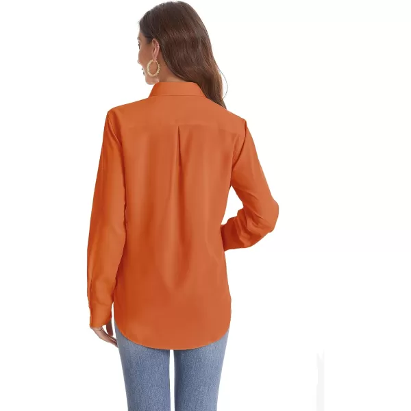J.VER Womens Button Down Shirt Long Sleeve Solid Dress Shirts Chiffon Work Office Blouse Fashion Basic Business Formal Tops
