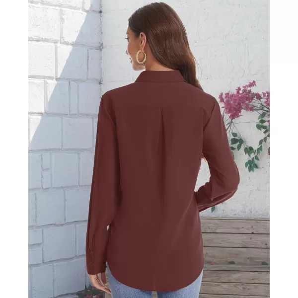 J.VER Womens Button Down Shirt Long Sleeve Solid Dress Shirts Chiffon Work Office Blouse Fashion Basic Business Formal Tops