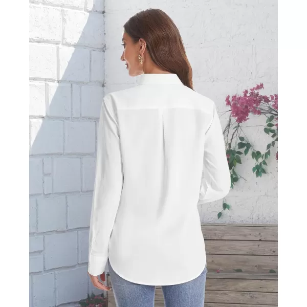 J.VER Womens Button Down Shirt Long Sleeve Solid Dress Shirts Chiffon Work Office Blouse Fashion Basic Business Formal Tops