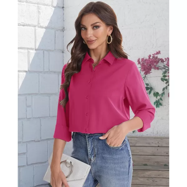 J.VER Womens Button Down Shirt Long Sleeve Solid Dress Shirts Chiffon Work Office Blouse Fashion Basic Business Formal Tops